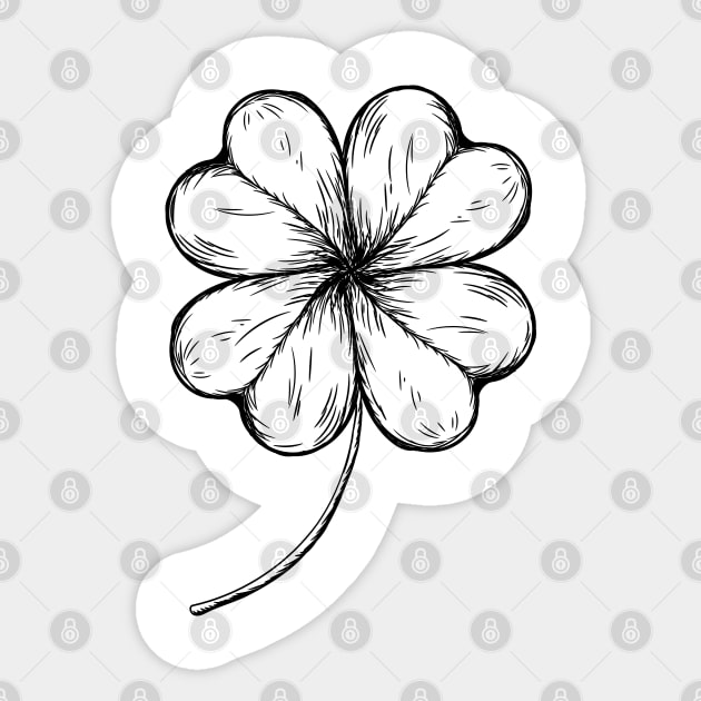 Irish Shamrock Four-leaf Lucky Clover Sticker by Nartissima